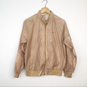 Lacoste Vintage Tan Windbreaker Bomber Jacket